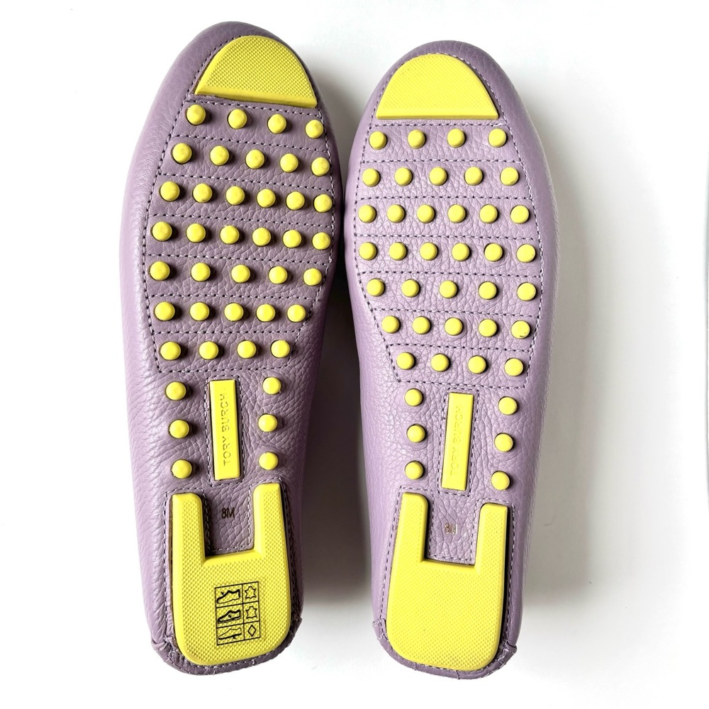 TORY BURCH ~ Pebbled Leather Rolled Brass EVERLY Driver Loafer Shoe Sz 8 M - Picture 3 of 5